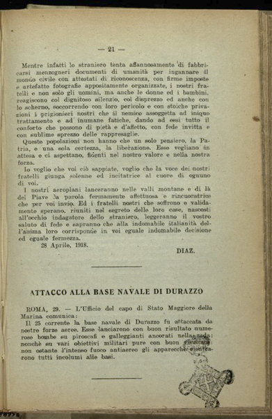 Il diario della nostra guerra : bollettini ufficiali dell'esercito e della marina